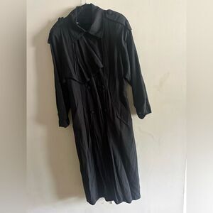 J Gallery Classic Black Trench Coat Size 12